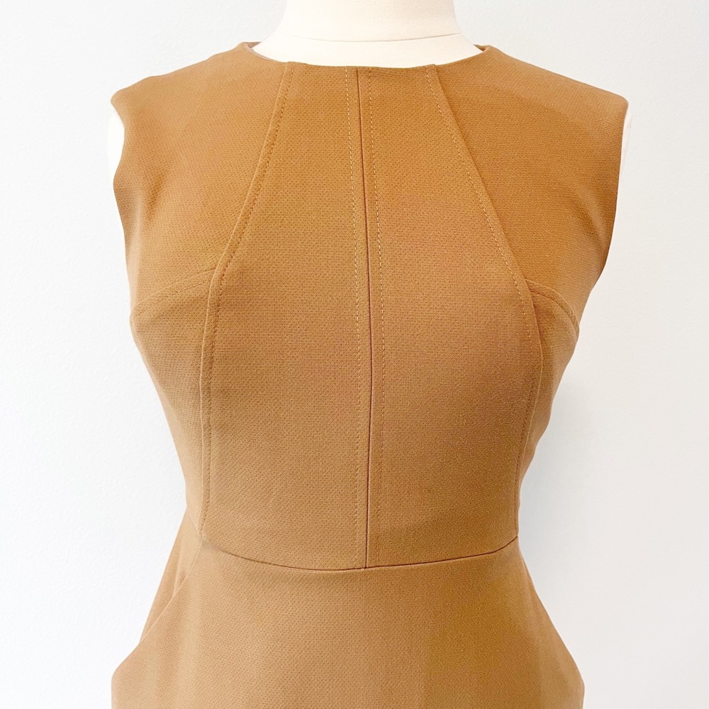 Shoshanna Camel Double Crepe Color Block Trina Dr… - image 5